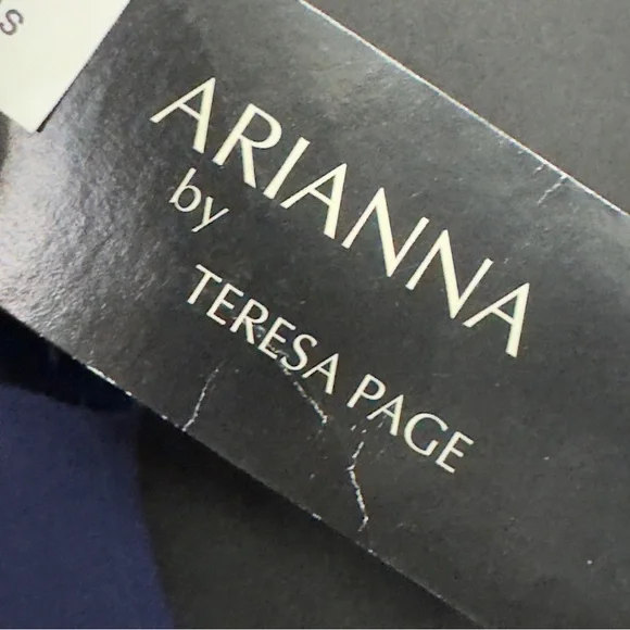 Arianna by Teresa Page Navy Velvet Top Long Formal Dress Size 8 - Picture 8 of 13